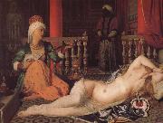 Jean-Auguste Dominique Ingres lady-in-waiting and bondman oil